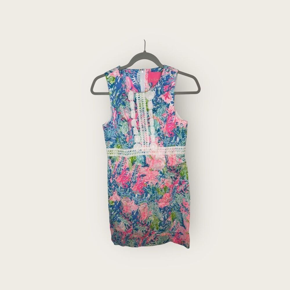 Lilly Pulitzer Railee Shift Dress Fished My Wish Size 2 - Picture 3 of 8